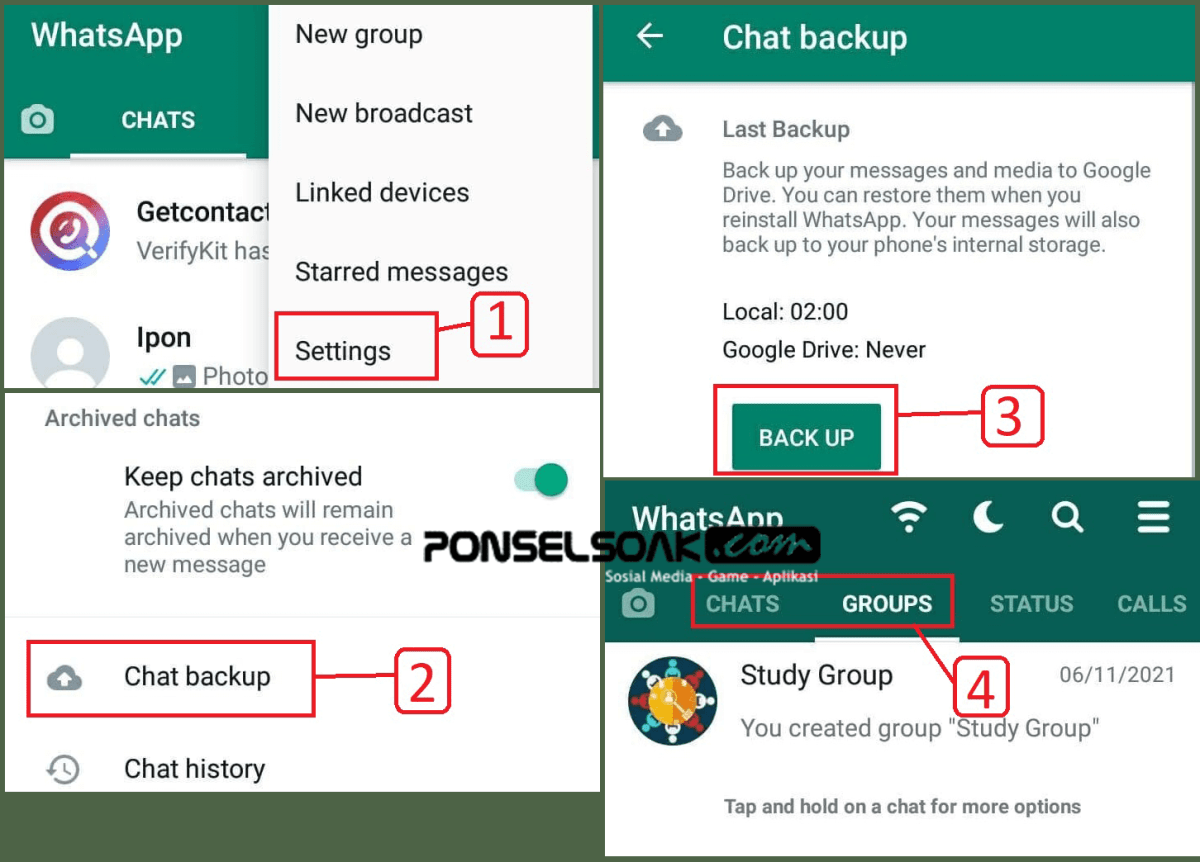 Cara memisahkan grup dan chat pribadi di whatsapp tanpa aplikasi