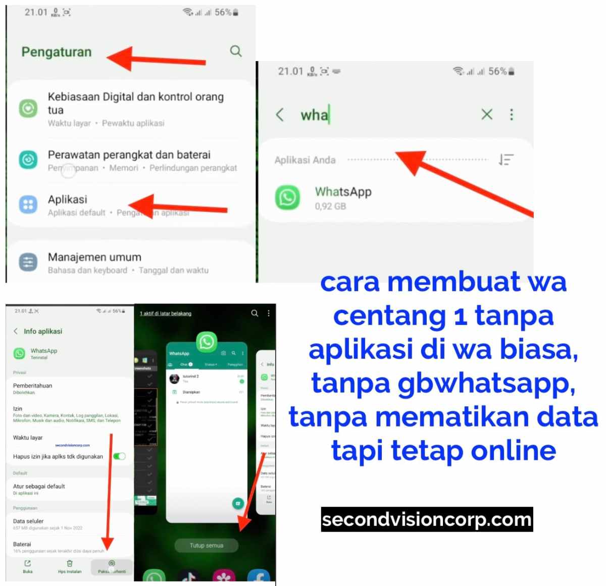 Cara membuat centang 1 di wa biasa