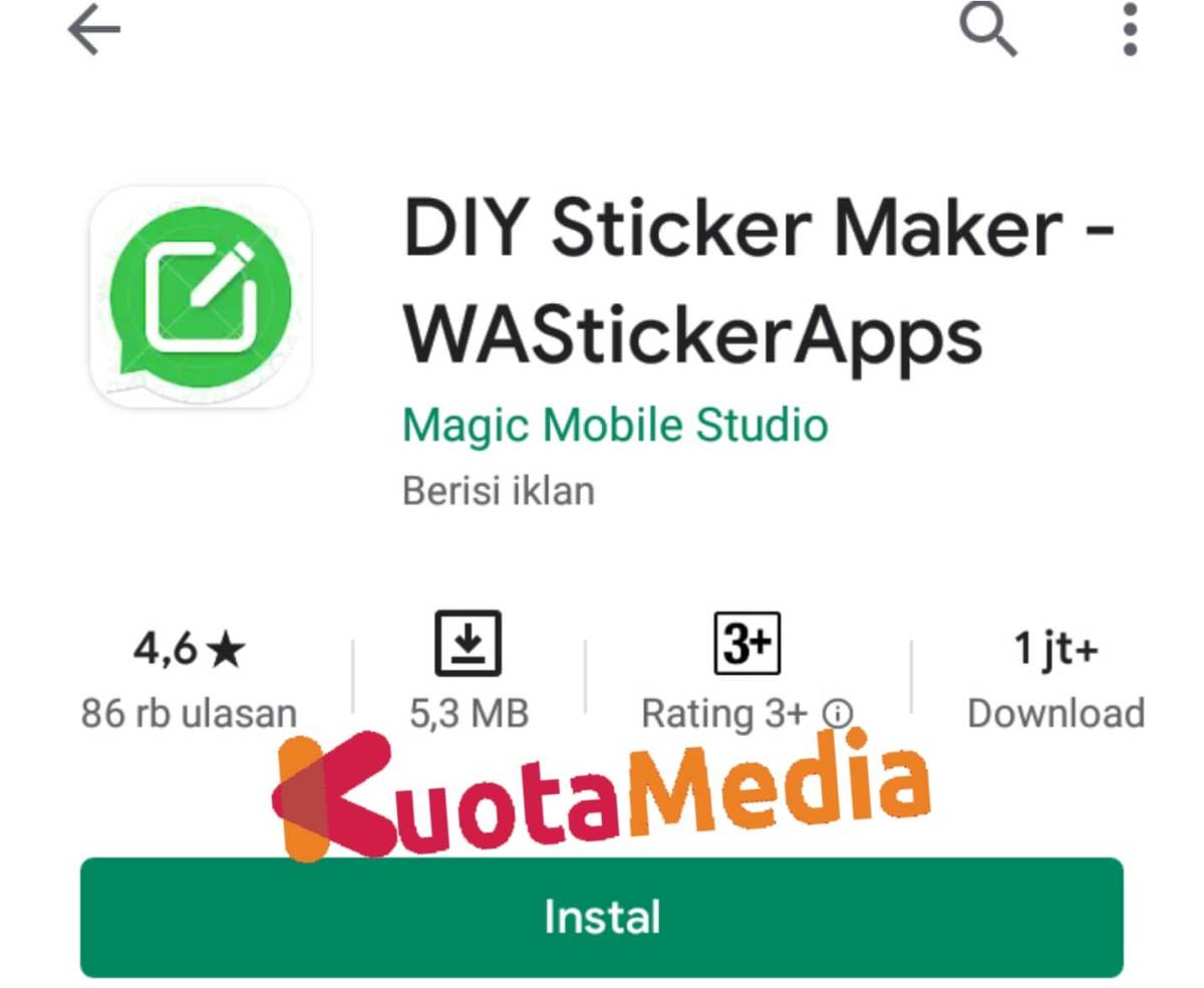 Stiker aplikasi dok