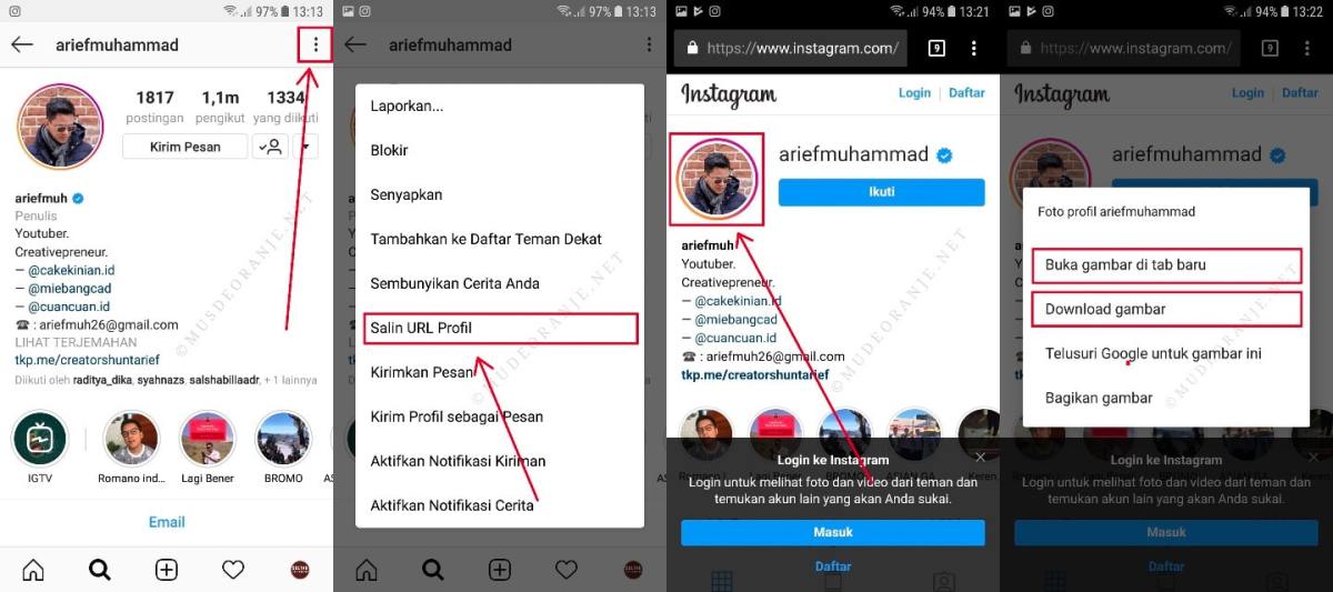 Profil cara melihat bagian mengubah lain sendiri maupun