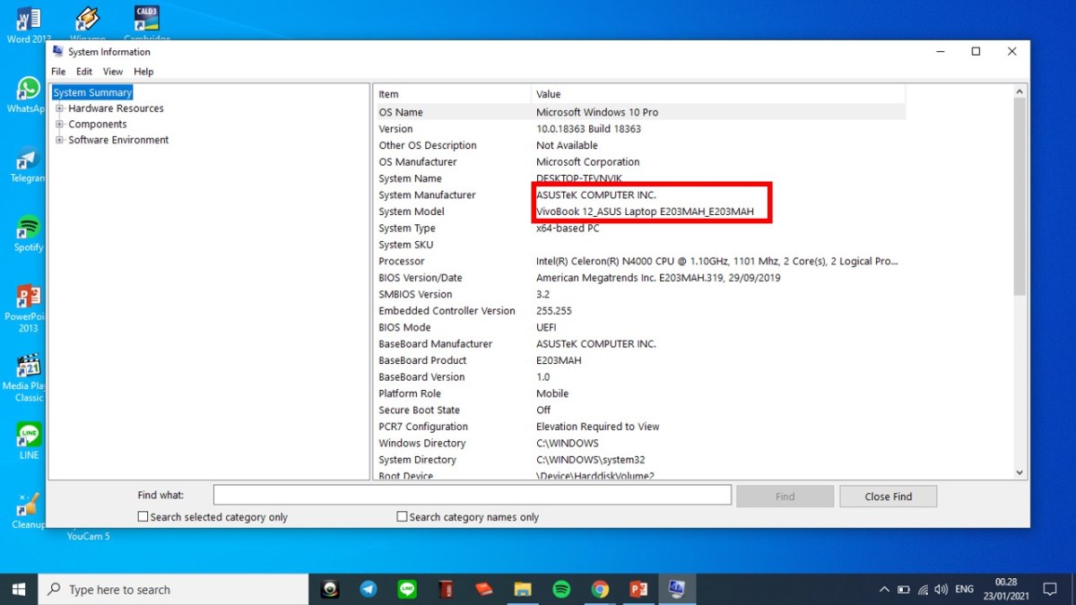 Cara melihat tipe laptop asus windows 11
