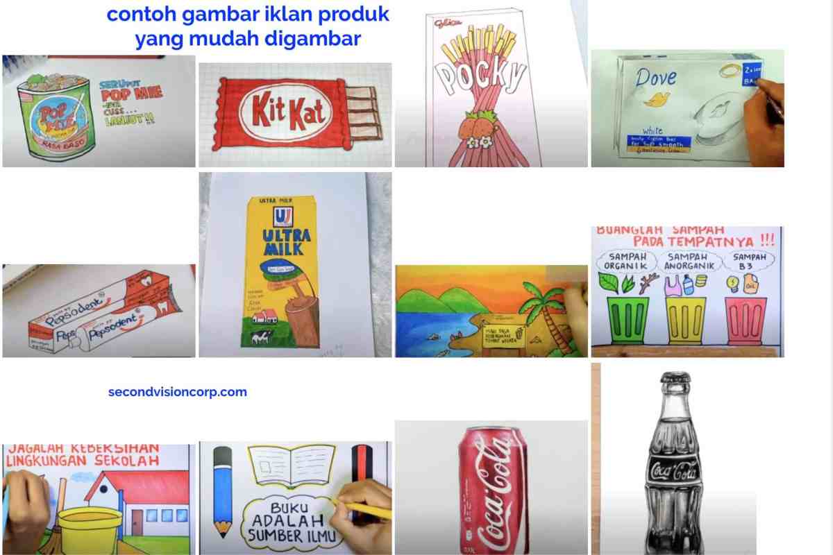 Gambar iklan produk minuman yang mudah digambar
