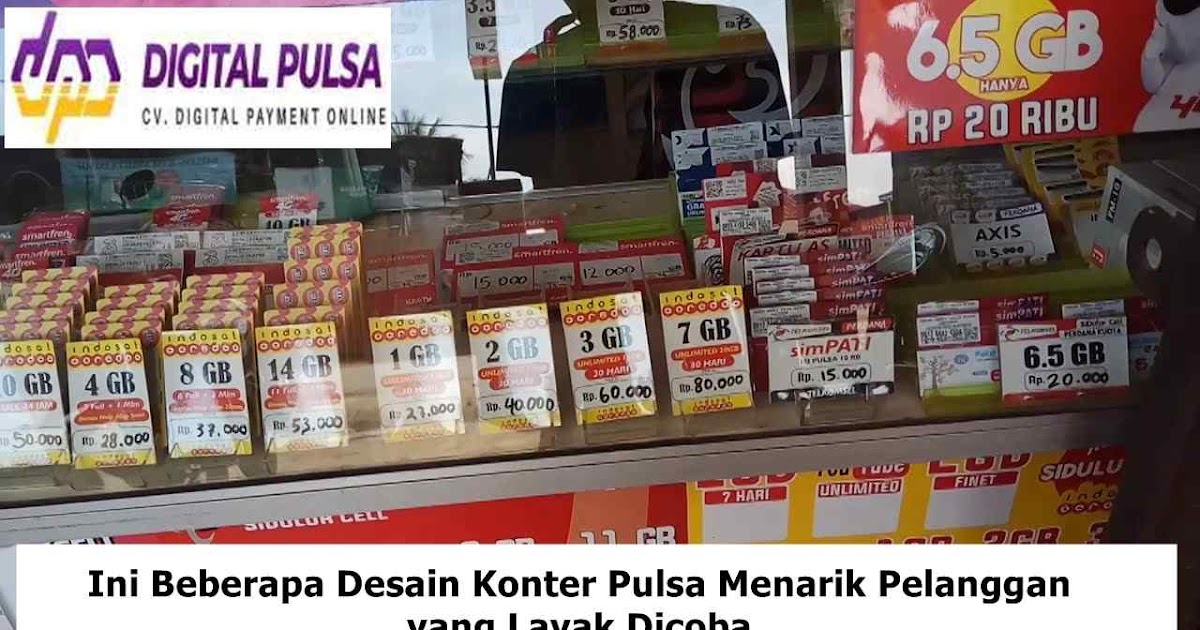 Desain konter pulsa menarik pelanggan
