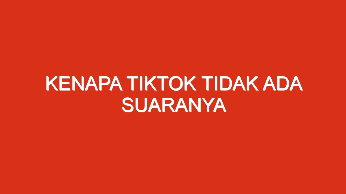 Kenapa tiktok tidak ada suaranya