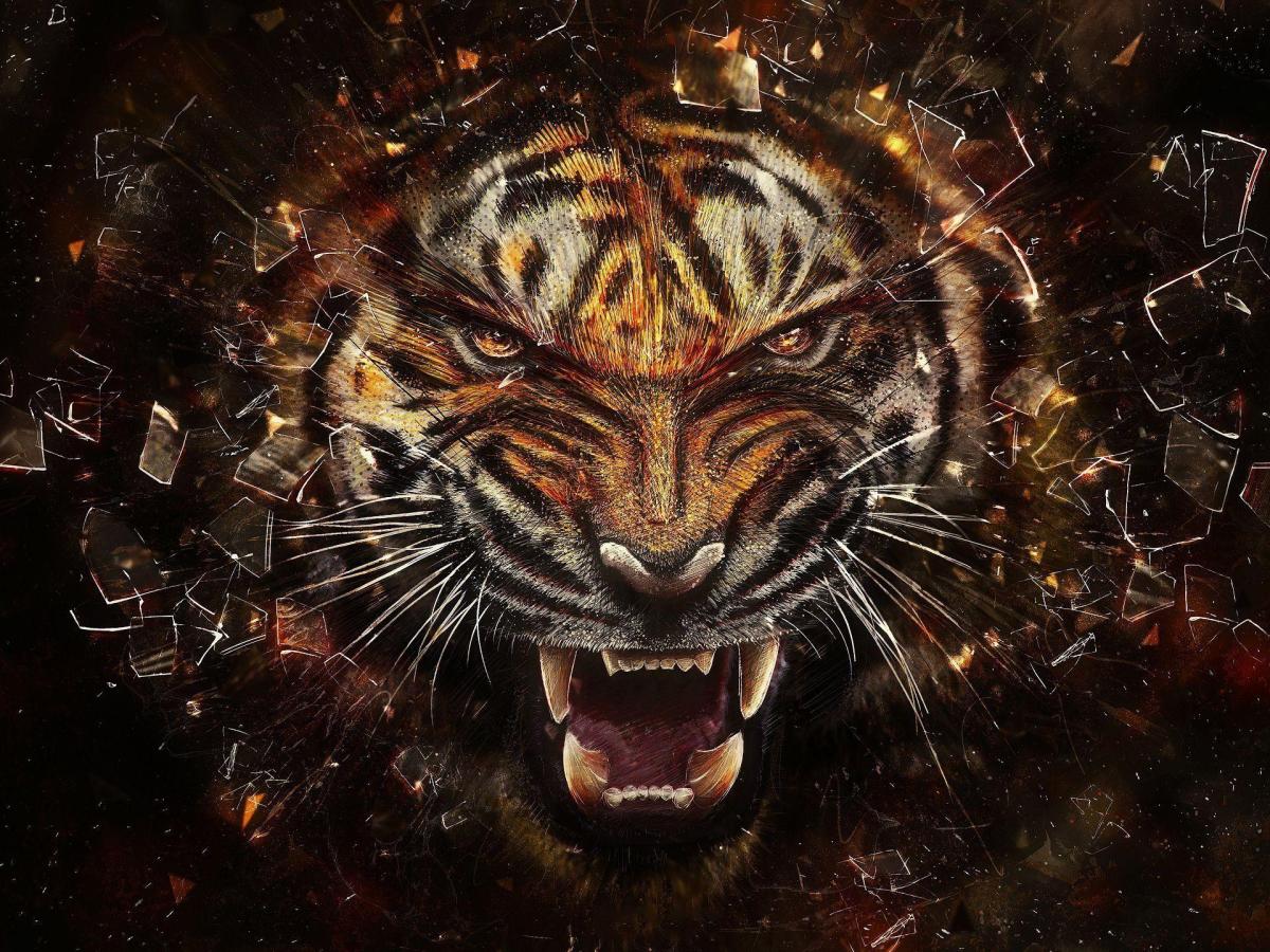 Gambar macan putih marah 3d