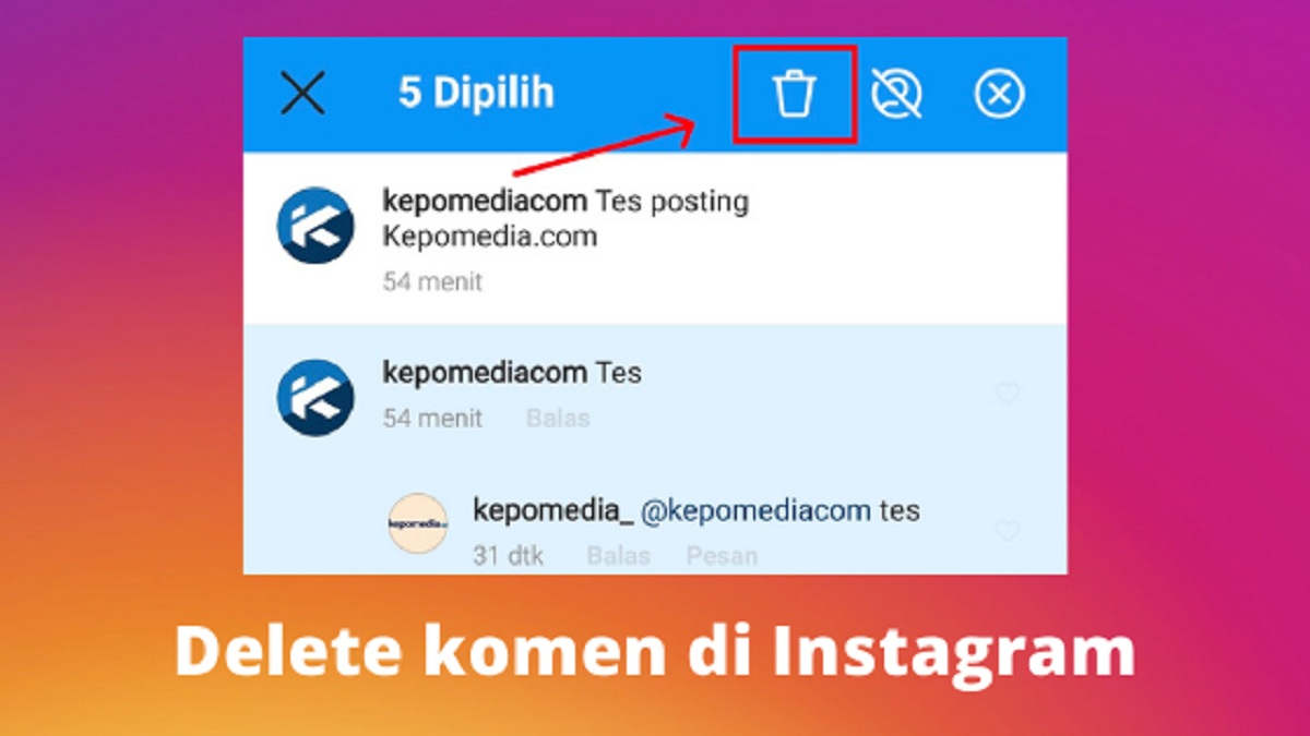 Cara menghapus aktivitas di instagram